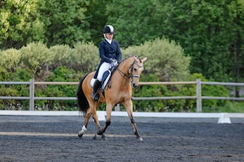 Flotte resultater på elitestevne i dressur for Dikemarkrytter Linn Gulliksen og Gogo!